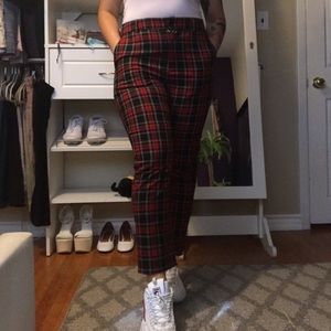 Red Plaid Trousers